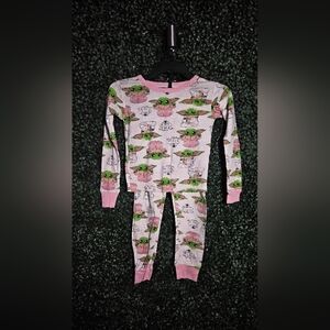 2 Matching Sets For The Price Of 1 !Pink and Green Baby Yoda Pajama Sets